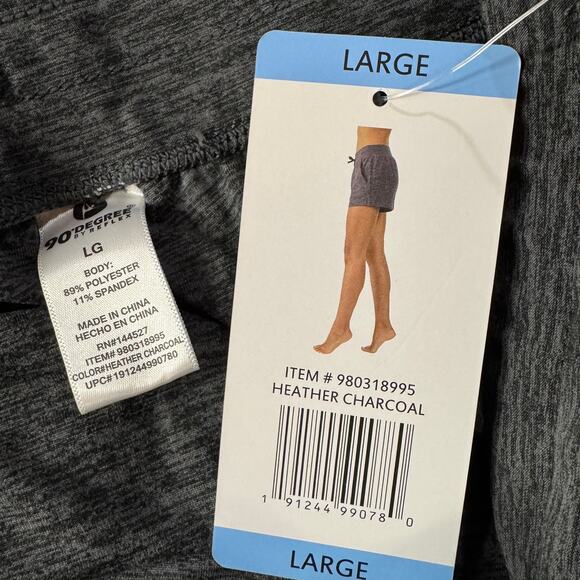 90 Degree by Reflex Large Shorts Pull-On Hi-Rise Pockets Drawstring Stretch Slit - Picture 3 of 4